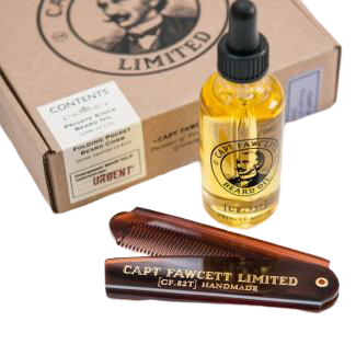 Beard Oil and Folding Comb - Captain Fawcett